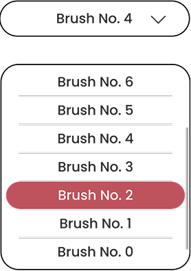 Dropdown closed and open with selected item highlighted