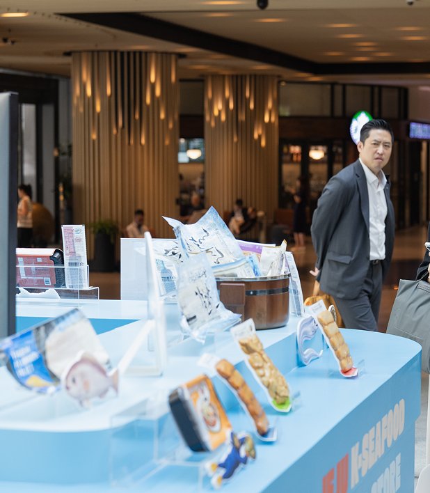 Packaged product on the display counter