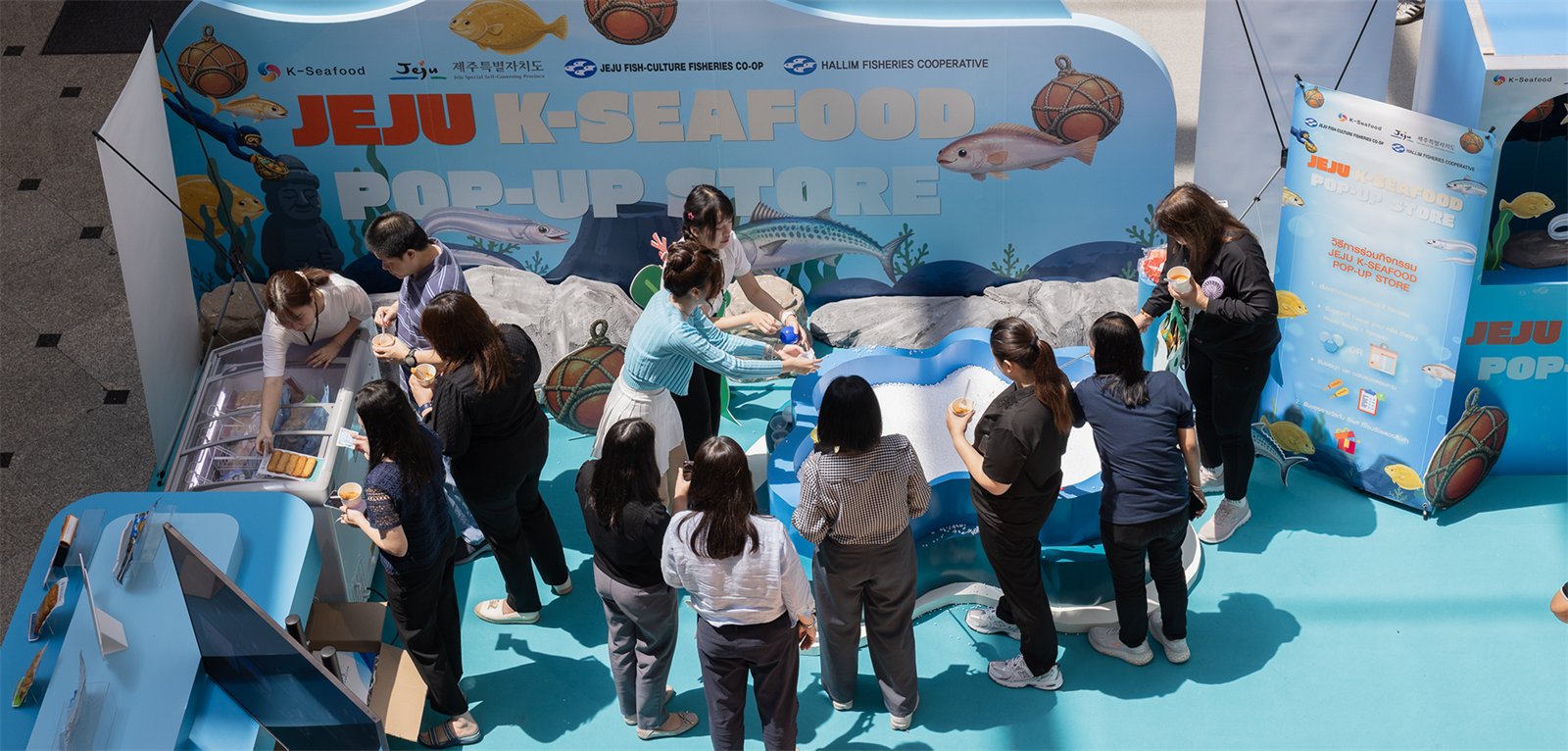 Visitors taking samples beside the tewak pool