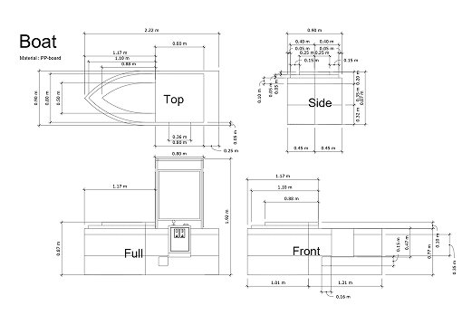 Production drawing of the boat display unit