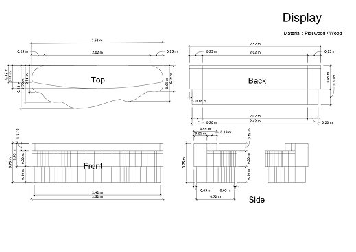 Production drawing of the display counter