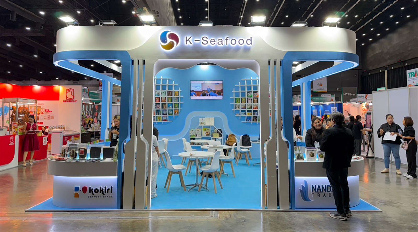 The built K-Seafood booth at TRAFS 2026 seen head on